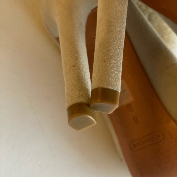 Coach Light Grey Suede Open Toe Heels size 8 - Picture 10 of 16